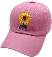 🌻 waldeal girls' embroidered sunflower hat – vintage washed baseball cap with cute design – perfect for teens logo