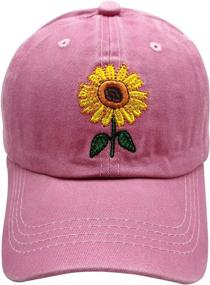 img 3 attached to 🌻 Waldeal Girls' Embroidered Sunflower Hat – Vintage Washed Baseball Cap with Cute Design – Perfect for Teens