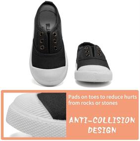 img 2 attached to 👟 Stylish Kids Canvas Sneaker Slip-ons for Baby Boys and Girls - Trendy Casual Fashion Shoes