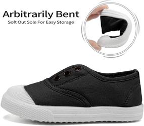 img 3 attached to 👟 Stylish Kids Canvas Sneaker Slip-ons for Baby Boys and Girls - Trendy Casual Fashion Shoes