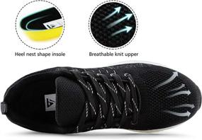 img 2 attached to JABASIC Women's Breathable Knit Running Sneakers - Lightweight Casual Tennis Shoes for Sporty Comfort