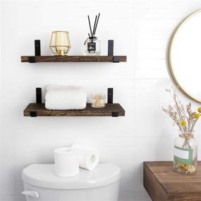 img 3 attached to 📚 Enhance Your Space with Mkono Rustic Wood Floating Shelves: Set of 2 Decorative Wall Storage Shelves for Multiple Rooms