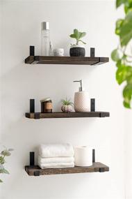 img 1 attached to 📚 Enhance Your Space with Mkono Rustic Wood Floating Shelves: Set of 2 Decorative Wall Storage Shelves for Multiple Rooms