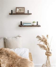 img 2 attached to 📚 Enhance Your Space with Mkono Rustic Wood Floating Shelves: Set of 2 Decorative Wall Storage Shelves for Multiple Rooms