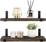 📚 enhance your space with mkono rustic wood floating shelves: set of 2 decorative wall storage shelves for multiple rooms logo