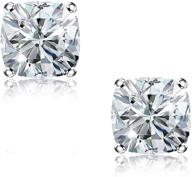 💎 18k white gold plated 925 sterling silver cubic zirconia simulated diamond stud earrings for women, men, and girls - exquisite "stunning flame logo