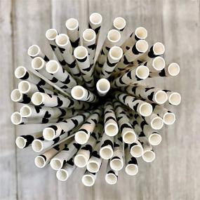 img 1 attached to 🐭 Mickey Mouse Inspired Paper Straws - Black White - 100 Pack - Outside the Box Papers Brand: Quirky & Eco-friendly Mickey Mouse Paper Straws for Any Occasion