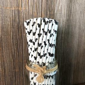 img 3 attached to 🐭 Mickey Mouse Inspired Paper Straws - Black White - 100 Pack - Outside the Box Papers Brand: Quirky & Eco-friendly Mickey Mouse Paper Straws for Any Occasion