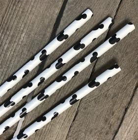 img 2 attached to 🐭 Mickey Mouse Inspired Paper Straws - Black White - 100 Pack - Outside the Box Papers Brand: Quirky & Eco-friendly Mickey Mouse Paper Straws for Any Occasion