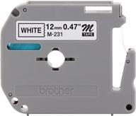 🖨️ brother genuine p-touch m-231 tape: 1/2" black on white standard p-touch tape for indoor use - water resistant, 26.2 feet (8m) - single-pack логотип