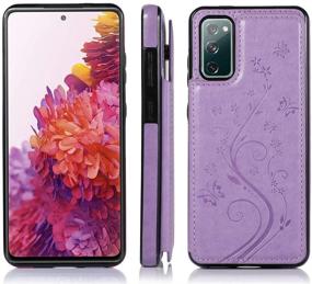 img 1 attached to 📱 SEO-Optimized Phone Case for Samsung Galaxy S20 FE 5G/S20 Fan Edition | Tempered Glass Screen Protector | Card Holder Wallet Cover Stand Flip Leather | Cell Accessories | Glaxay S20FE S 20FE FEcases 2020 | Women | Purple