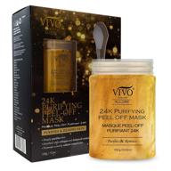 🌟 vivo per lei 24k gold face mask - gold facial mask for skin hydration - enriched with collagen & botanicals - purifying gold face mask - 150 g, 5.3 oz. logo