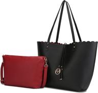 stylish mkf collection tote & pouch bag - vegan leather designer handbag for women logo