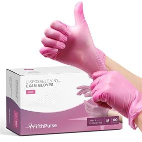 img 4 attached to ✋ Pink Vinyl Disposable Gloves Medium 100 Pack - Latex-Free, Powder-Free Exam Gloves - Surgical, Home, Cleaning, Food Gloves - 3 Mil Thickness - Enhanced SEO