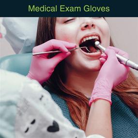 img 3 attached to ✋ Pink Vinyl Disposable Gloves Medium 100 Pack - Latex-Free, Powder-Free Exam Gloves - Surgical, Home, Cleaning, Food Gloves - 3 Mil Thickness - Enhanced SEO