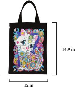 img 3 attached to 🐱 Сумка с вышитым крестиком: комплект для начинающих "Pet Cat Pattern" для творчества с бриллиантами