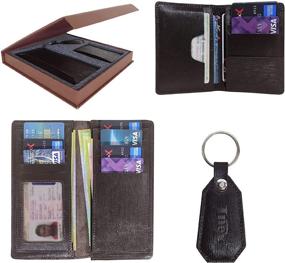 img 3 attached to 🎁 Tnex Brown Leather Handmade Gift Set - 3 Piece Combo in Stylish Magnetic Box for Birthdays and Father's Day