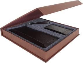 img 4 attached to 🎁 Tnex Brown Leather Handmade Gift Set - 3 Piece Combo in Stylish Magnetic Box for Birthdays and Father's Day