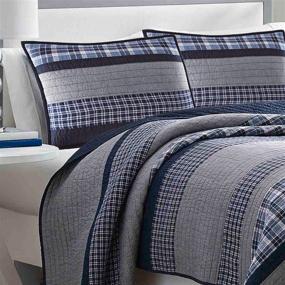 img 3 attached to 🛏️ Nautica Home Adleson Collection: Reversible 100% Cotton Quilt Bedspread - Lightweight, Pre-Washed for Extra Comfort, Easy Care Twin Size - Blue/Grey