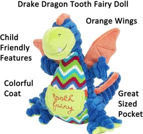img 3 attached to 🐉 Tooth Fairy Pillow for Boys - Drake the Dragon Stuffed Animal by Maison Chic with The Night Before the Tooth Fairy Book Gift Set