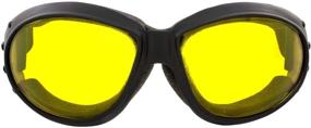 img 3 attached to Motorcycle Aviator Goggles Padded Yellow