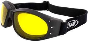 img 4 attached to Motorcycle Aviator Goggles Padded Yellow