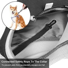 img 1 attached to Cuby Pet Dog Sling Carrier for Small Dogs Cats - Drawstring, Zipper & 🐶 Special Security Hook - Enhanced Safety - Breathable Mesh Travel Sling Carrier with Adjustable Strap