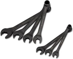 img 2 attached to 🔧 Crescent 7-Piece X6 Black Oxide Spline Open End Ratcheting Combination Metric Wrench Set - CX6RWM7