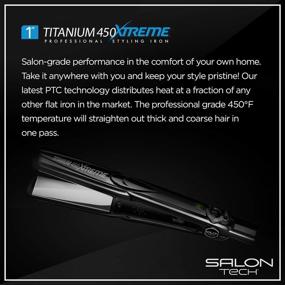 img 3 attached to 💇 СТИЛИЗАТОР ДЛЯ ВОЛОС SALON TECH Titanium Xtreme - Продвинутая технология PTC, регулировка температуры и идеально гладкий результат с первого прохода (450°F, 1 дюйм)