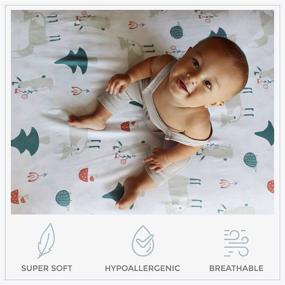 img 3 attached to Premium 100% Organic Cotton Pack n Play Sheets - Fox 🦊 Pattern - Pickle & Pumpkin - Graco Pack n Play Sheet Compatible