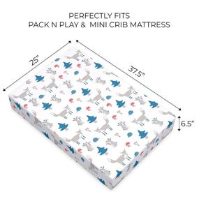 img 4 attached to Premium 100% Organic Cotton Pack n Play Sheets - Fox 🦊 Pattern - Pickle & Pumpkin - Graco Pack n Play Sheet Compatible