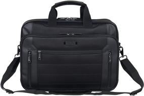 img 4 attached to 👜 Kenneth Cole Reaction Keystone Laptop Business Portfolio: 17" Dual Compartment 1680d Polyester | Black