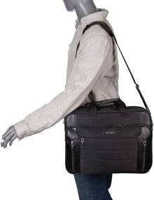 img 1 attached to 👜 Kenneth Cole Reaction Keystone Laptop Business Portfolio: 17" Dual Compartment 1680d Polyester | Black