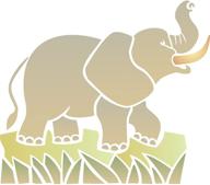 🐘 африканский слон-шаблон - премиум шаблон для росписи африканских диких животных размером 8 x 7 дюймов логотип