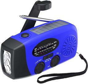 img 4 attached to 📻 2021 Upgraded Tiemahun Solar Emergency Hand Crank Self Powered AM FM NOAA Weather Radio with LED Flashlight, 2000mAh Power Bank Battery Display (Blue+)