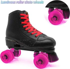 img 3 attached to 🌟 Luminous Light Up Outdoor Roller Skate Wheels with Bearings - 4 Pack, Perfect for Double Row Skating and Skateboarding - 32mm x 58mm