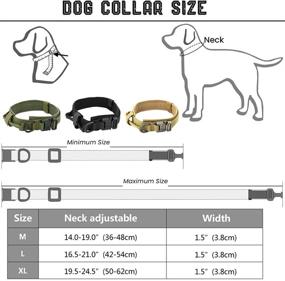 img 3 attached to 🐾 Premium Tactical Dog Collar for Medium to Extra Large Dogs - Durable Nylon, Metal Buckle, and Handle for Effective Training