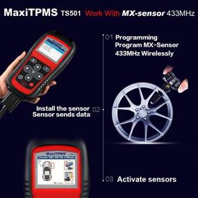 img 2 attached to 🔧 Enhanced Autel MaxiTPMS TS501 TPMS Relearn Tool for All Brand Sensors - 2021 Newest Version with MX-Sensors Programming (315/433MHz), Key Fob Testing, Upgraded TS401/TS408