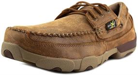 img 4 attached to 👞 Stylish Twisted Bomber Driving Moccasins in Size 10 5EE: Ultimate Comfort and Trendy Design!