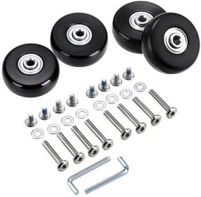 img 4 attached to 🧳 OwnMy 50 x 18mm Set of 4 Luggage Suitcase Replacement Wheels: Rubber Swivel Caster Wheels Bearings Repair Kits for Smooth Travel