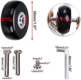 img 2 attached to 🧳 OwnMy 50 x 18mm Set of 4 Luggage Suitcase Replacement Wheels: Rubber Swivel Caster Wheels Bearings Repair Kits for Smooth Travel
