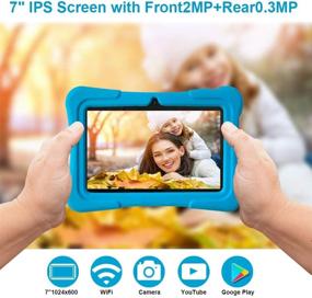 img 1 attached to 📱 Планшет для детей Pritom 7 дюймов: четырехъядерный процессор Android 10.0, 16 ГБ встроенной памяти, WiFi, Bluetooth, двойная камера, образовательные игры, управление родительскими правами, предустановленное детское программное обеспечение - голубой цвет.