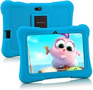 📱 pritom 7 inch kids tablet: quad core android 10.0, 16gb rom, wifi, bluetooth, dual camera, educational games, parental control, kids software pre-installed - light blue logo