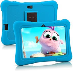 img 4 attached to 📱 Планшет для детей Pritom 7 дюймов: четырехъядерный процессор Android 10.0, 16 ГБ встроенной памяти, WiFi, Bluetooth, двойная камера, образовательные игры, управление родительскими правами, предустановленное детское программное обеспечение - голубой цвет.