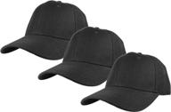 🧢 gelante plain baseball cap set with adjustable back strap - 3-pack value deal logo