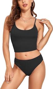 img 4 attached to Waisted Swimsuits Athletic Bathing Tankini