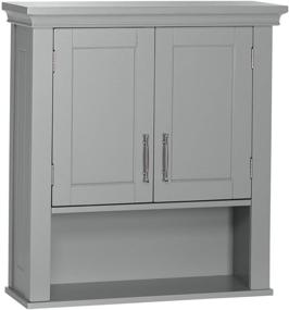 img 4 attached to 🚪 RiverRidge Somerset Gray Wall Cabinet: Stylish Two-Door Storage Solution