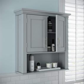 img 3 attached to 🚪 RiverRidge Somerset Gray Wall Cabinet: Stylish Two-Door Storage Solution