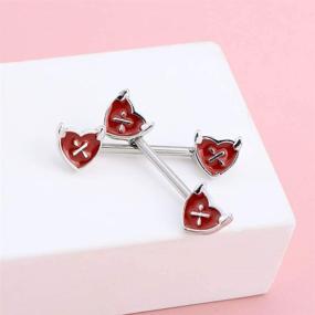 img 2 attached to OUFER Stainless Nipplerings Barbells Piercing Women's Jewelry