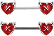 oufer stainless nipplerings barbells piercing women's jewelry logo